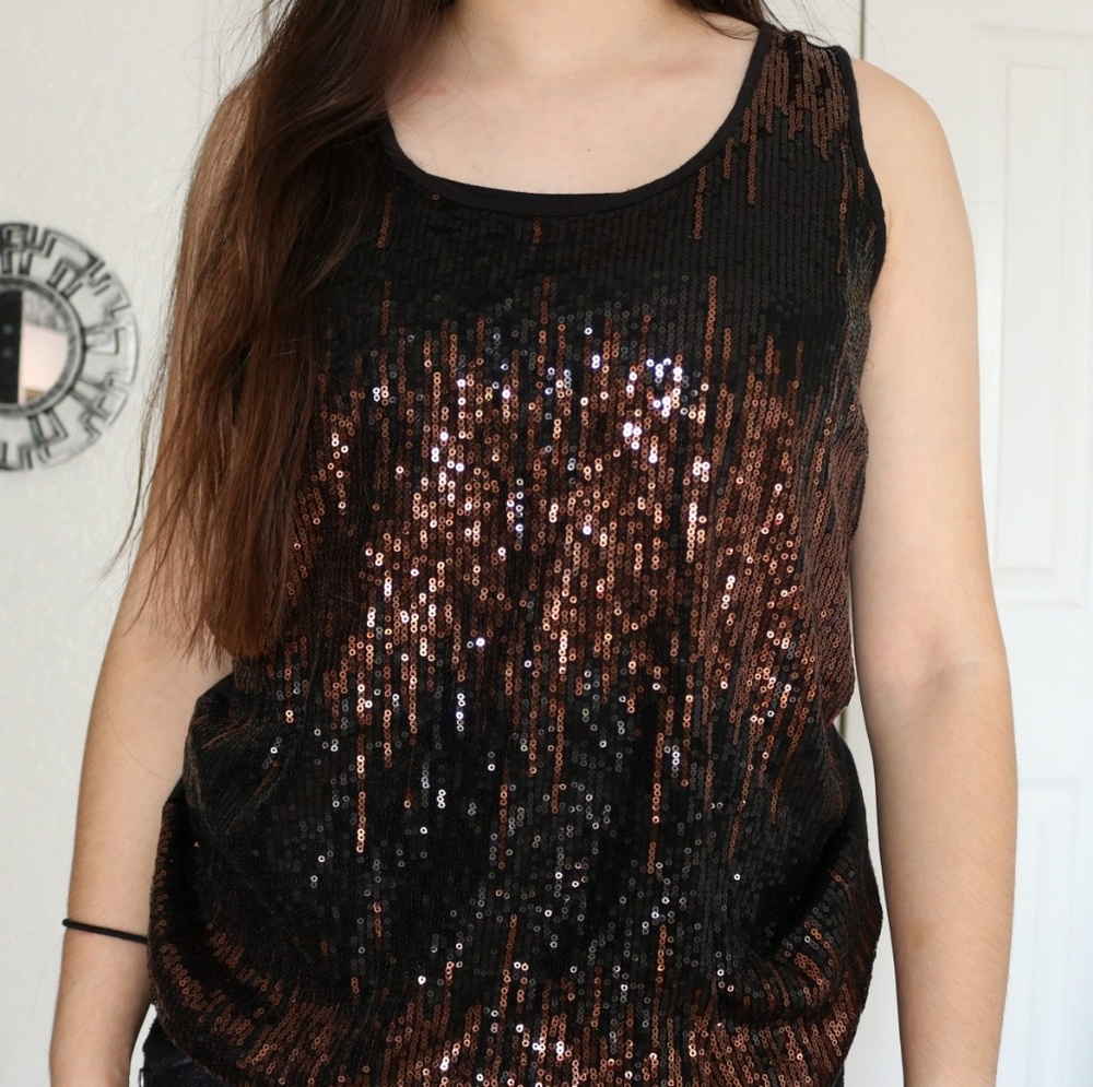 Sparkly brown and black top